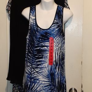 Mario Serrani Dress Blue White Size M NWT